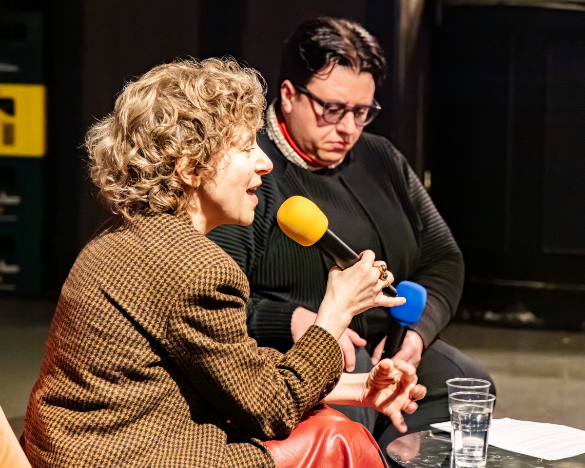 Elisabeth Subrin and Théo-Mario Coppola, Cinéma Spoutnik, Geneva. Photo : Théo Dufloo & Achille Masson.