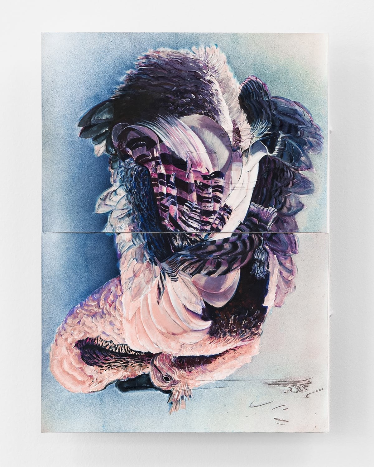 Niels Trannois, <em>Astray (Elias)</em>, huile sur porcelaine gravée au laser sur plexiglas, 51 x 36 cm, 2025, photo : Théo Dufloo.