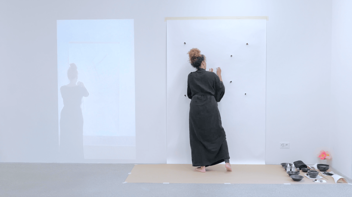 D. Denenge Duyst-Akpem, 1 year, 7 months, 9 days, 7 hours, 1 minute, 34 seconds, 2024, performance, 2024, CALM – Centre d'Art La Meute, vidéo : Théo Dufloo.